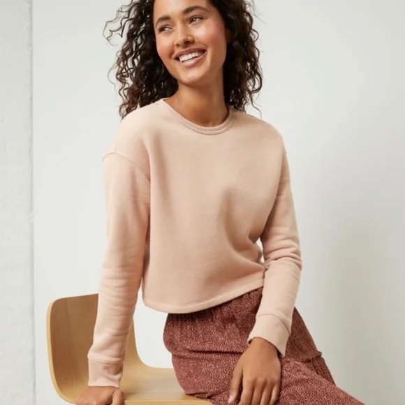 UpWest Super Soft Boxy Crewneck Cropped Sweatshirt - Size Medium - Picture 2 of 5